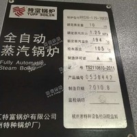 出售2010年特富10吨13公斤燃气蒸汽炉